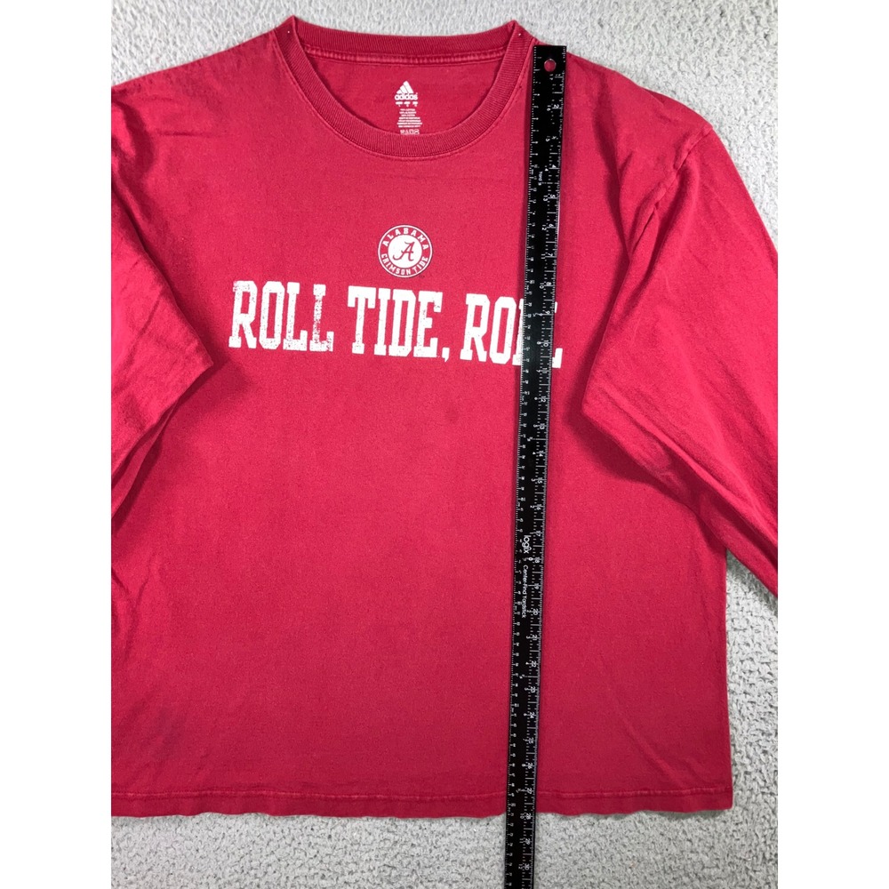 Adidas Alabama Crimson Tide Roll Tide L/S T-Shirt Mens L Red Baggy Distressed - Picture 11 of 15